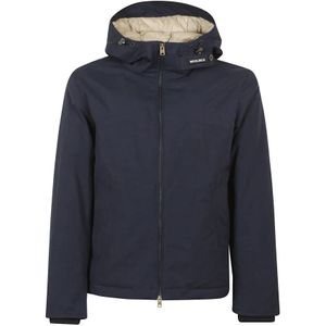 Woolrich, Heren, Jassen, Blauw, Maat: M Katoen,