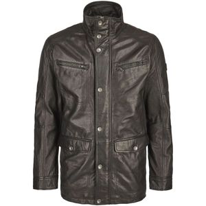 Bugatti - Budavid - Leren Parka Jas - Zwart - Heren