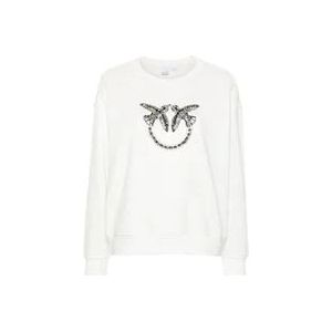 Pinko Witte Sweatshirt Stijlvol Comfortabel Casual Loungewear , White , Dames , Maat: M