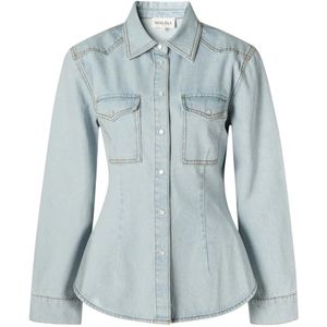 Malina, Dames, Blouses & Shirts, Blauw, Maat: S Denim,