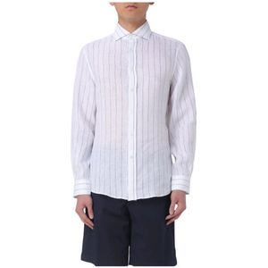 Brunello Cucinelli, Heren, Overhemden, Wit, Maat: XL Linnen,
