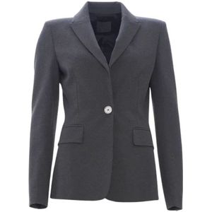 Pinko, Dames, Jassen, Grijs, Maat: L Leer,