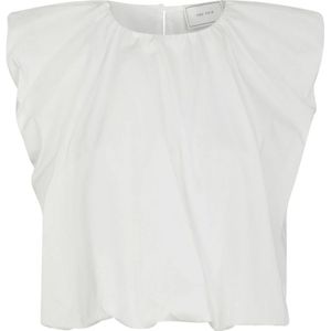 Neo Noir - Blousetop - Balloneffect - Ronde Hals - Zwart - Elastische Randen