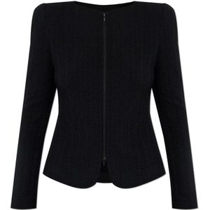 Emporio Armani, Dames, Truien, Zwart, Maat: XS Leer,