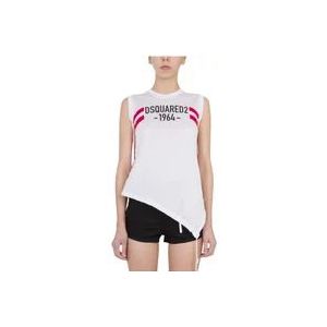 Dsquared2 Coulisse Mouwloze Top , White , Dames , Maat: S