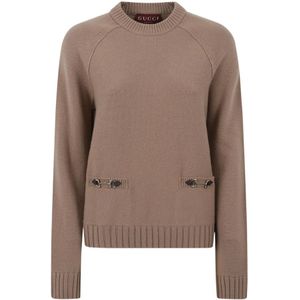 Gucci, Dames, Truien, Bruin, Maat: M Wol,