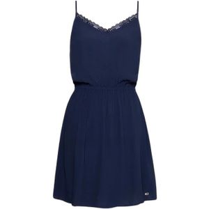 Tommy Hilfiger, Dames, Jurken, Blauw, Maat: L Leer,