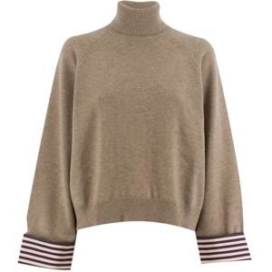 Brunello Cucinelli, Dames, Truien, Bruin, Maat: L Kasjmier,