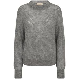 MOS Mosh, Dames, Truien, Grijs, Maat: XS Leer,