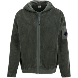 C.p. Company, Heren, Sweatshirts & Hoodies, Groen, Maat: M Corduroy,