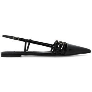 Dolce & Gabbana - Slingback Bas Verni Noir - Damessandalen