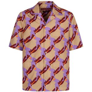 Gucci, Heren, Overhemden, Veelkleurig, Maat: S/M Katoen,