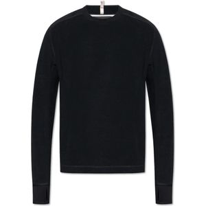 Moncler, Heren, Sweatshirts & Hoodies, Zwart, Maat: S Leer,