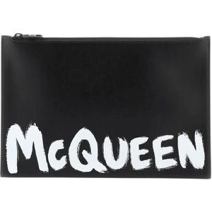 Alexander McQueen, Heren, Tassen, Zwart, Maat: ONE Size Leer,