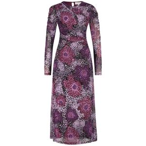 Fabienne Chapot - Geplooide Mouw Midi Jurk - Paars - Dames