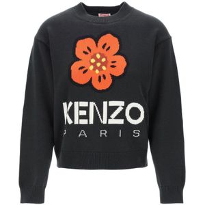 Kenzo, Dames, Truien, Zwart, Maat: L Katoen,