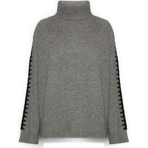 Elena Mirò, Dames, Truien, Grijs, Maat: S Wol,