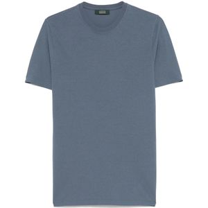 Zanone, Heren, Tops, Blauw, Maat: L