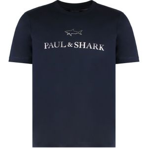 Paul & Shark, Heren, Tops, Blauw, Maat: L Katoen,