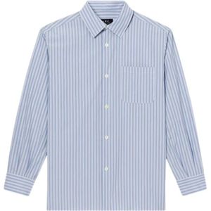 A.p.c., Dames, Blouses & Shirts, Blauw, Maat: M Katoen,