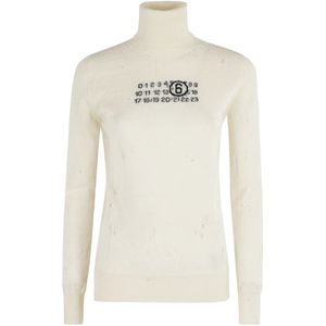 MM6 Maison Margiela, Dames, Truien, Beige, Maat: S Wol,