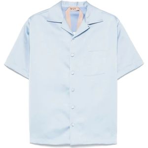 N21, Dames, Blouses & Shirts, Blauw, Maat: S