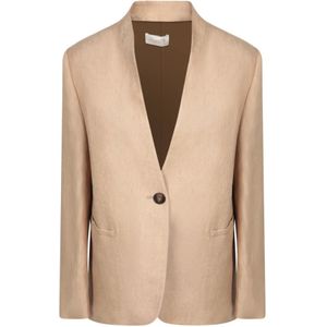 Incotex, Dames, Jassen, Beige, Maat: S Linnen,