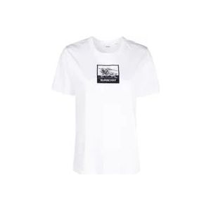 Burberry A1464 Margot T-Shirt - Stijlvol en Comfortabel , White , Dames , Maat: XS