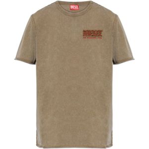 Diesel, Heren, Tops, Groen, Maat: L Katoen,