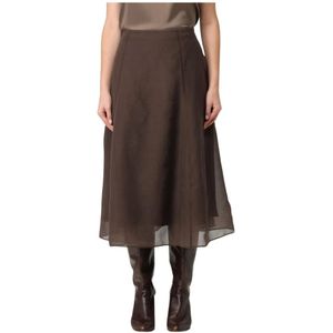 Brunello Cucinelli, Dames, Rokken, Bruin, Maat: S