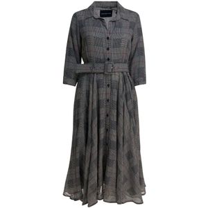 Samantha Sung, Dames, Jurken, Grijs, Maat: S Wol,