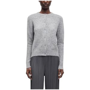 Samsøe Samsøe - Nor Short Cardigan - Grijs - Vest - Dames - Wol en Alpaca