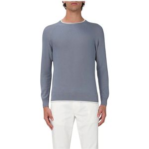 Eleventy, Heren, Truien, Blauw, Maat: M Katoen,