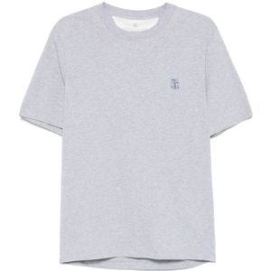 Brunello Cucinelli, Heren, Tops, Grijs, Maat: 3XL Katoen,