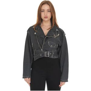 Guess, Dames, Jassen, Grijs, Maat: L Denim,