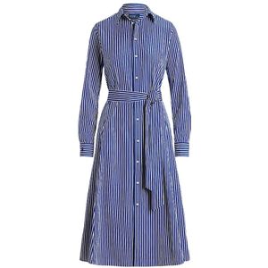 Polo Ralph Lauren - Blousejurk - Donkerblauw/Wit - Gestreept - Lange Mouw