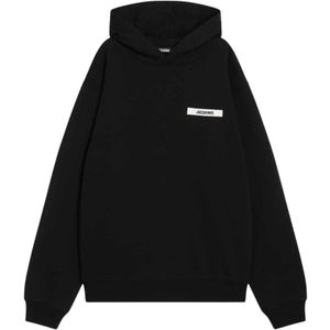 Jacquemus, Heren, Sweatshirts & Hoodies, Zwart, Maat: S Katoen,