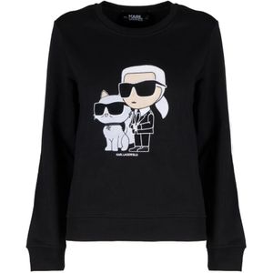 Karl Lagerfeld, Dames, Sweatshirts & Hoodies, Zwart, Maat: XS Katoen,