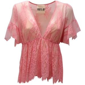 Aniye By, Dames, Blouses & Shirts, Roze, Maat: S Poliester,