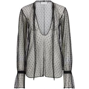 Nina Ricci, Dames, Blouses & Shirts, Zwart, Maat: S