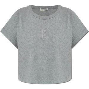 By Malene Birger, Dames, Tops, Grijs, Maat: L Katoen,