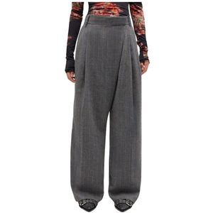 Ganni, Dames, Broeken, Grijs, Maat: S