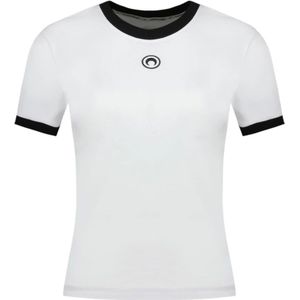 Marine Serre, Dames, Tops, Wit, Maat: L Katoen,