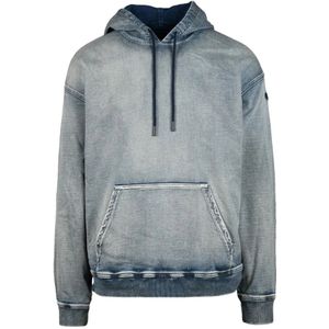 Diesel, Heren, Sweatshirts & Hoodies, Blauw, Maat: L Katoen,