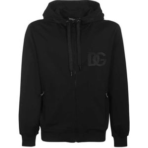 Dolce & Gabbana, Heren, Sweatshirts & Hoodies, Zwart, Maat: 2XL Katoen,