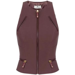 Elisabetta Franchi, Dames, Tops, Paars, Maat: S