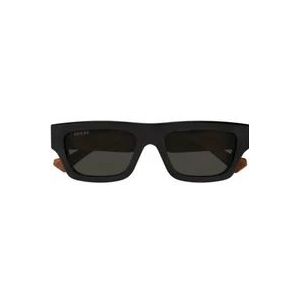 Gucci Vierkante zonnebril voor heren , Black , unisex , Maat: ONE Size