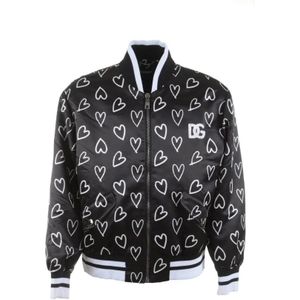 Dolce & Gabbana, Heren, Jassen, Zwart, Maat: XL Poliester,