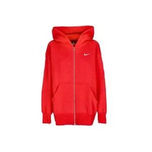 Nike Phoenix Fleece Hoodie Dames , Red , Dames , Maat: XS