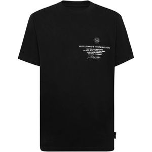 Philipp Plein, Heren, Tops, Zwart, Maat: S Katoen,